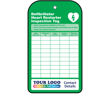 Personalised Defibrillator Inspection Record Tag - Tear Resistant & Waterproof