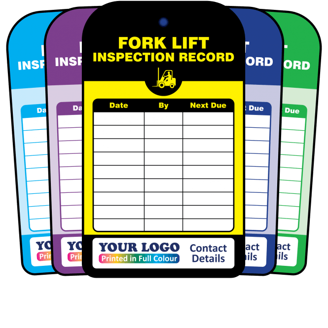 Personalised Fork Lift Inspection Record Tag - Tear Resistant & Waterproof