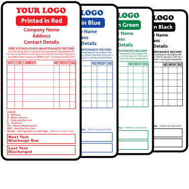 50x Fire Extinguisher Maintenance Labels – 148mm X 100mm, Vinyl Stickers, Free Shipping