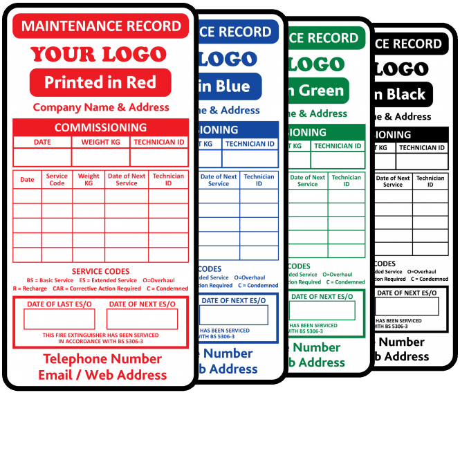 Personalised Large Fire Extinguisher Maintenance Labels - Design 2