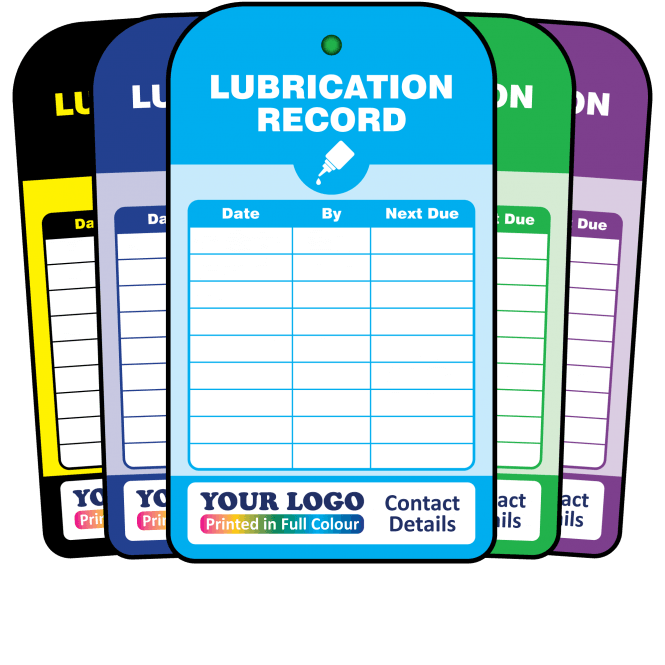 Personalised Lubrication Record Tag - Tear Resistant & Waterproof