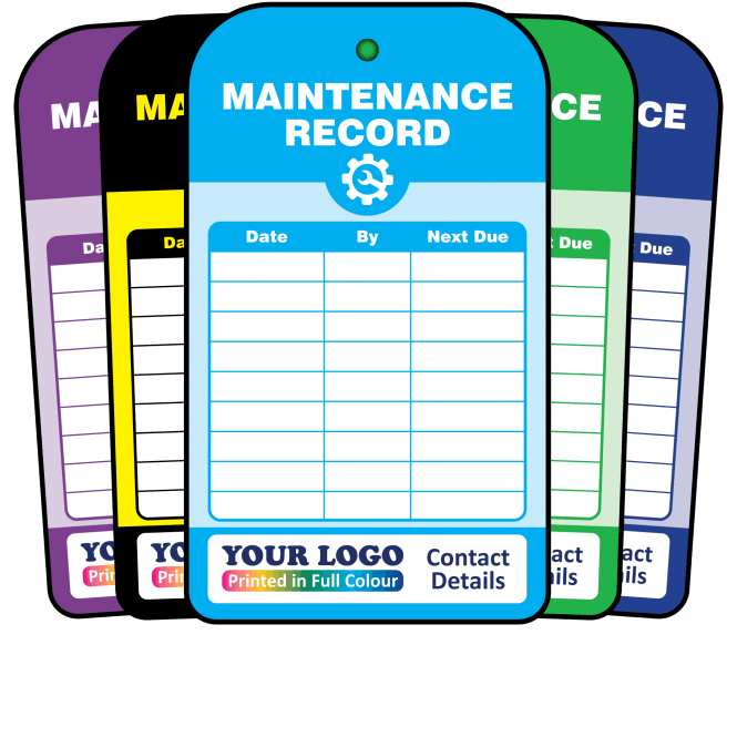 Personalised Maintenance Record Tag - Tear Resistant & Waterproof