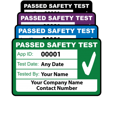 Personalised Medium 4th/5th Edition Passed PAT Test Labels. Choice of Colours