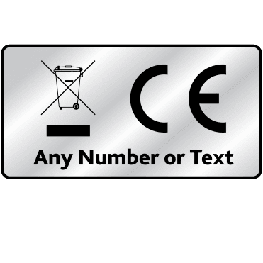 Personalised Premium Heavy Duty WEEE & CE Labels for CE Marking & Electronic Waste Disposal