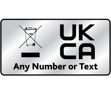 Personalised Premium Heavy Duty WEEE & UKCA Labels for UKCA Marking & Electronic Waste Disposal