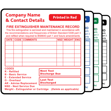 Personalised Small Fire Extinguisher Maintenance Labels - Design 1