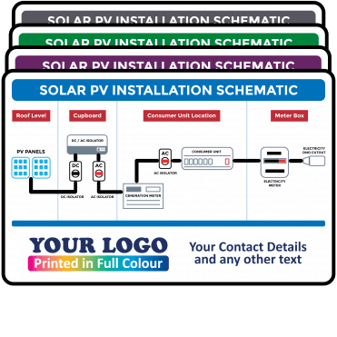 Personalised Solar PV Installation Labels with Schematic Diagram - Design 1