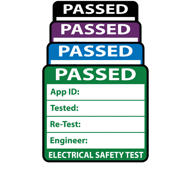Plug Top Sized 3rd Edition Passed PAT Test Labels. Choice of Colours