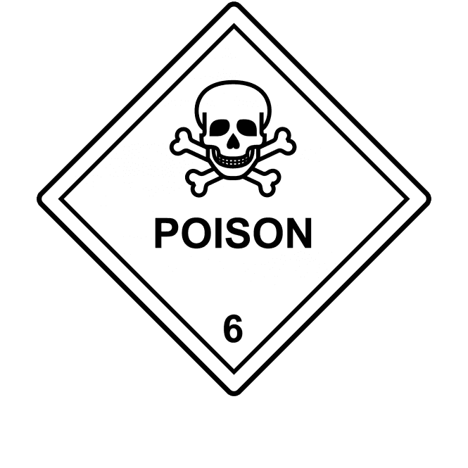 Poison 6 Labels - Hazard Warning Diamonds