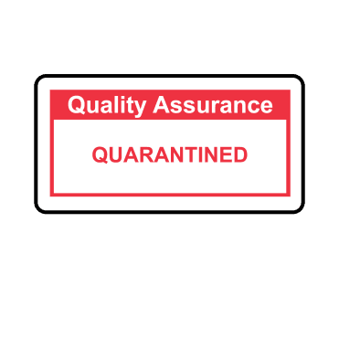 Quarantined - Quality Assurance Single Colour Labels in Red