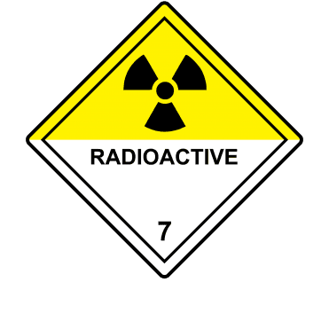 Radioactive 7 Labels - Hazard Warning Diamonds