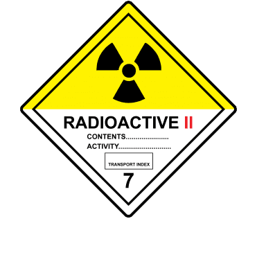Radioactive II 7 Labels - Hazard Warning Diamonds