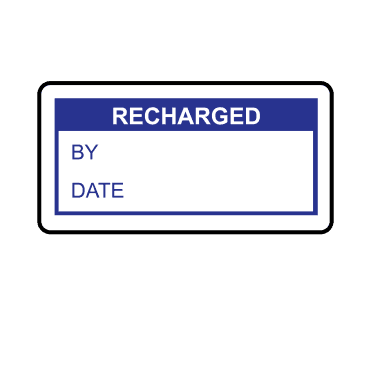 Recharged Labels in Blue