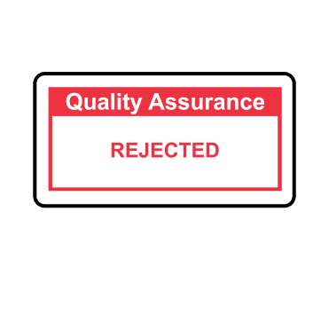 Rejected - Quality Assurance Single Colour Labels in Red