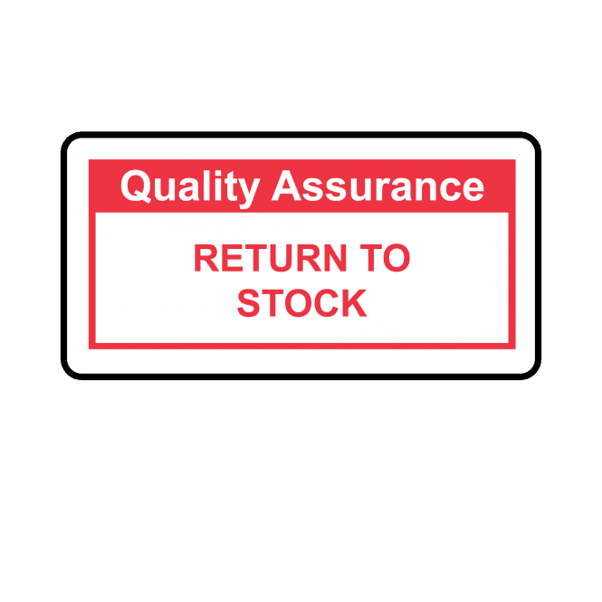 Return To Stock - Quality Assurance Single Colour Labels in Red