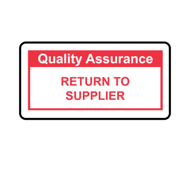 Return To Supplier - Quality Assurance Single Colour Labels in Red