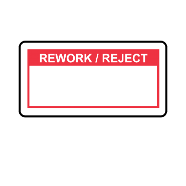 Rework/Reject Labels in Red