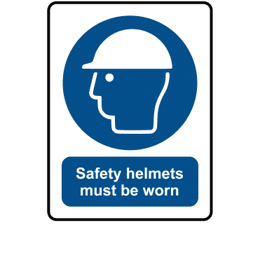 Safety Helmets Must Be Worn in this Area - Mandatory Labels