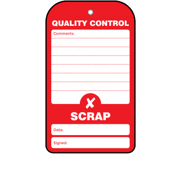 Scrap Quality Control Tag - Tear Resistant & Waterproof