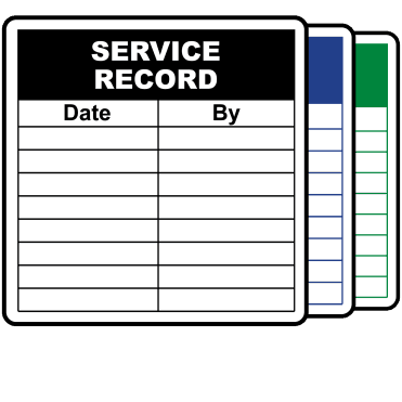 Service Record Labels - Design 1. Choice of colours