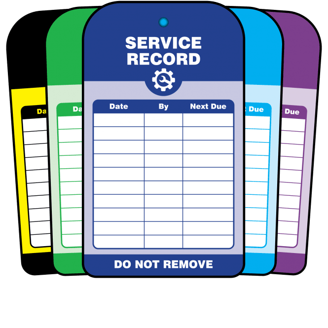 Service Record Tag - Tear Resistant & Waterproof