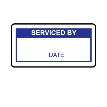 Serviced By Labels in Blue