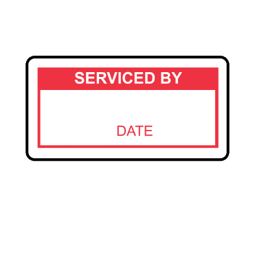 Serviced By Labels in Red