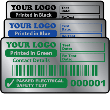 Silver Custom Passed Labels - Design 1. Variety of colours