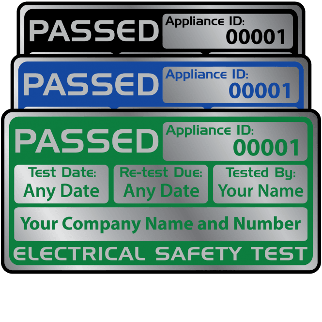 Silver Custom Passed Labels - Design 2. Variety of colours