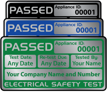 Silver Custom Passed Labels - Design 2. Variety of colours