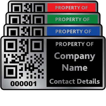 Silver Personalised QR Code Labels - Choice of colours