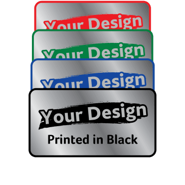 Silver Small Size Labels to Your Design. Choice of colours