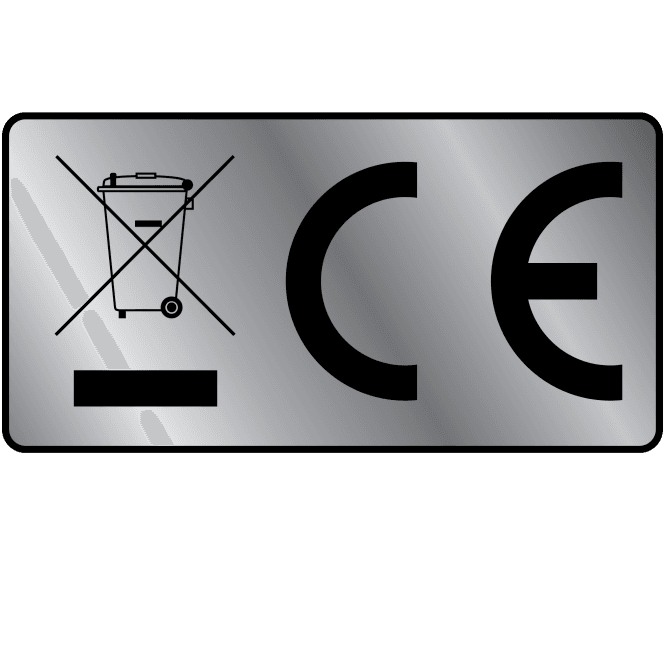Silver Standard WEEE & CE Labels for CE Marking & Electronic Waste Disposal