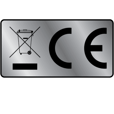Silver Standard WEEE & CE Labels for CE Marking & Electronic Waste Disposal