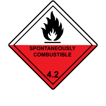 Spontaneously Combustible 4.2 Labels - Hazard Warning Diamonds