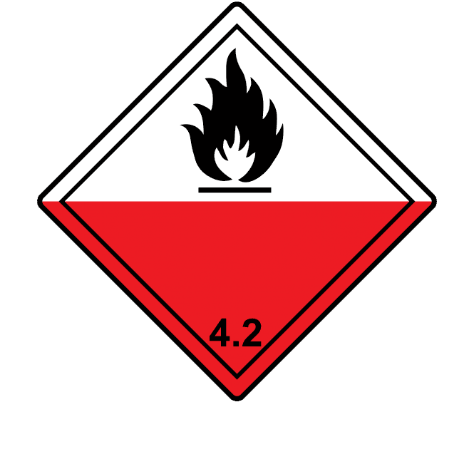 Spontaneously Combustible 4.2 Labels, No Text - Hazard Warning Diamonds