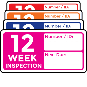 Super Stick 12 Week Vehicle Inspection Labels – Fleet & HGV Safety Stickers for Compliance Checks