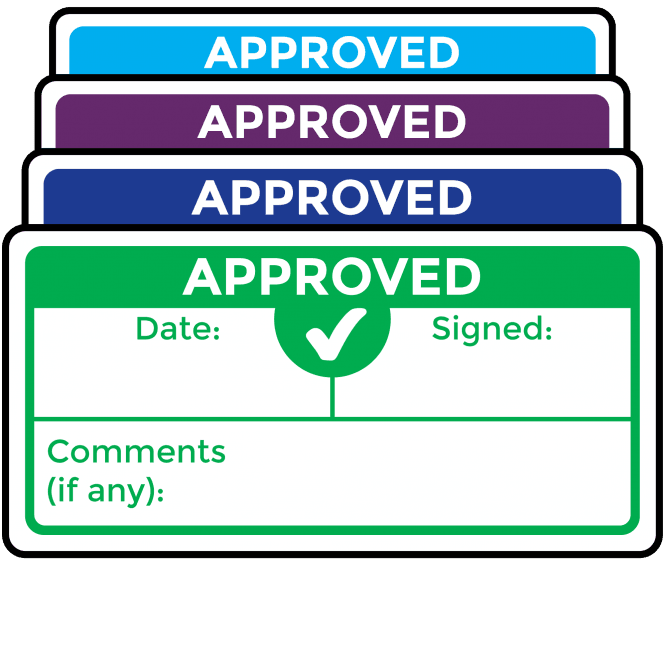 Super Stick Approved Labels - Variety of Colours