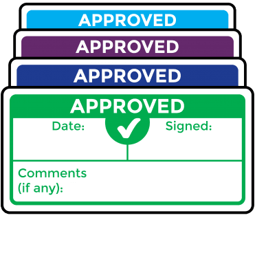 Super Stick Approved Labels - Choice of Colours