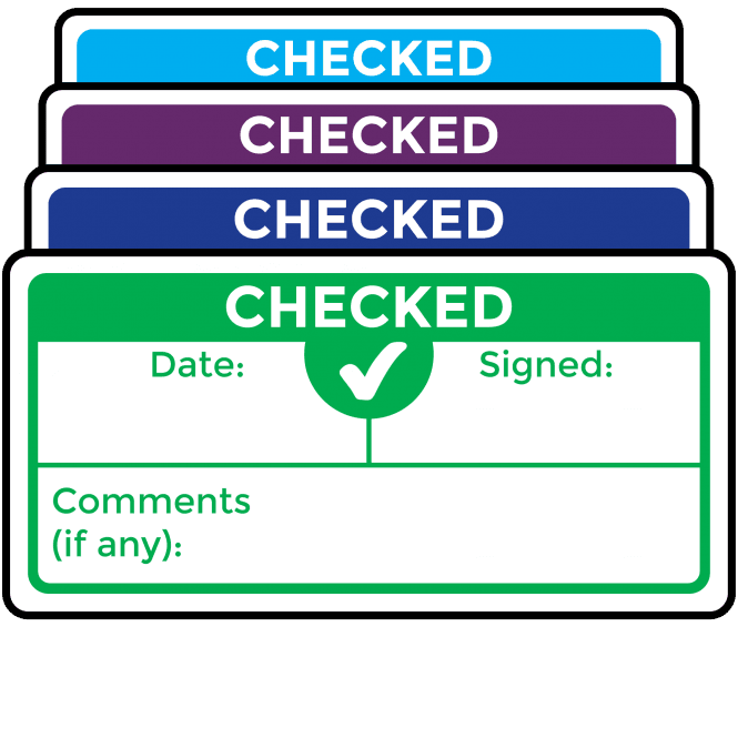 Super Stick Checked Labels - Variety of Colours