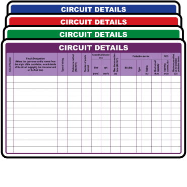 Super Stick Extra Large Circuit Details Labels in Full Colour - Choice of Colours. 155mm x 100mm