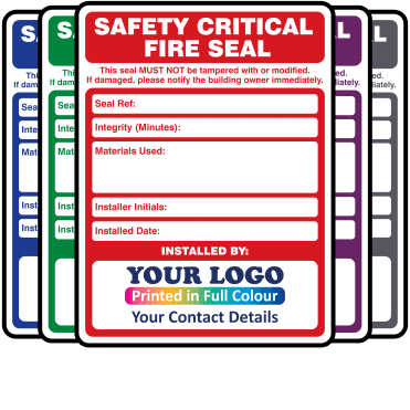 Super Stick Medium Safety Critical Fire Seal Labels - 100mm x 75mm