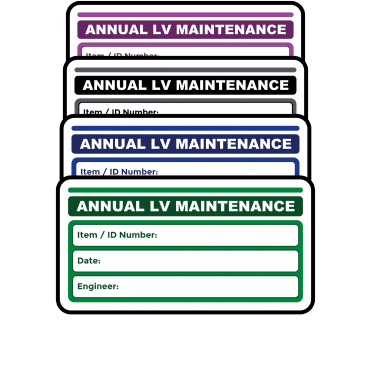 Super Stick Midi Annual LV Maintenance Labels - Choice of Colours