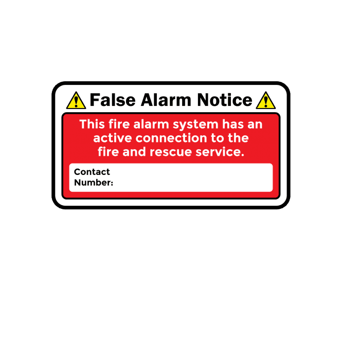 Super Stick Midi False Alarm Notice Labels - 92mm x 48mm