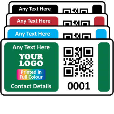 Super Stick Regular QR Code Labels Fully Customisable - Sticks to almost anything! Design 1