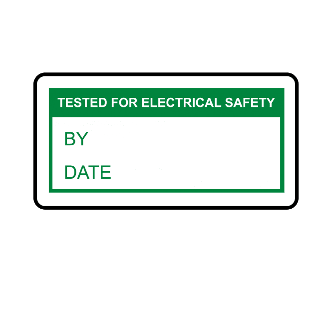 Tested For Electrical Safety Labels in Green