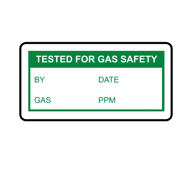 Tested For Gas Safety Labels in Green