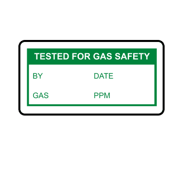 Tested For Gas Safety Labels in Green