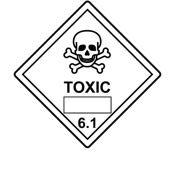 Toxic 6.1 Labels, with White Box - Hazard Warning Diamonds