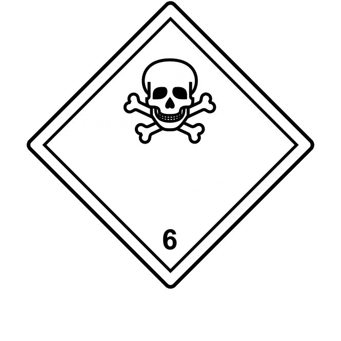 Toxic 6 Labels, No Text - Hazard Warning Diamonds